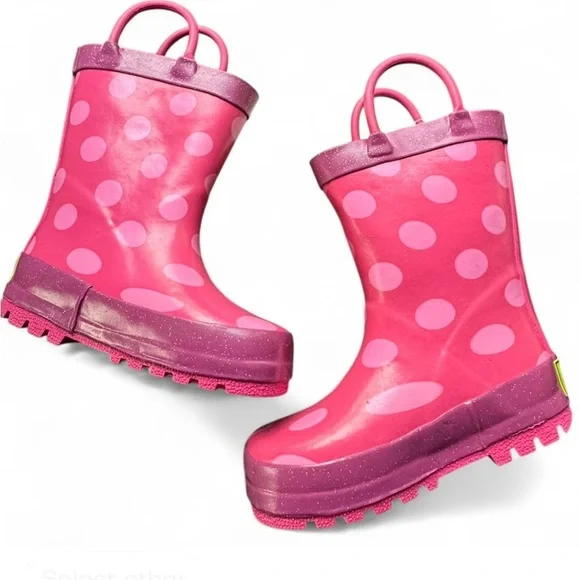 Western Chief Pink and Purple Rain & Snow Boots with Pull-On Handles toddler 6 - Picture 3 of 6
